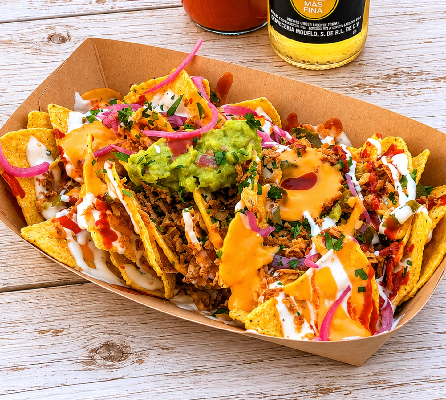 Nachos Cheddar Guacamole